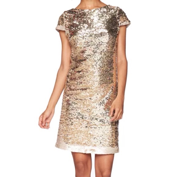 Sam Edelman Sequin Cap Sleeve Shift Dress - Picture 3 of 16